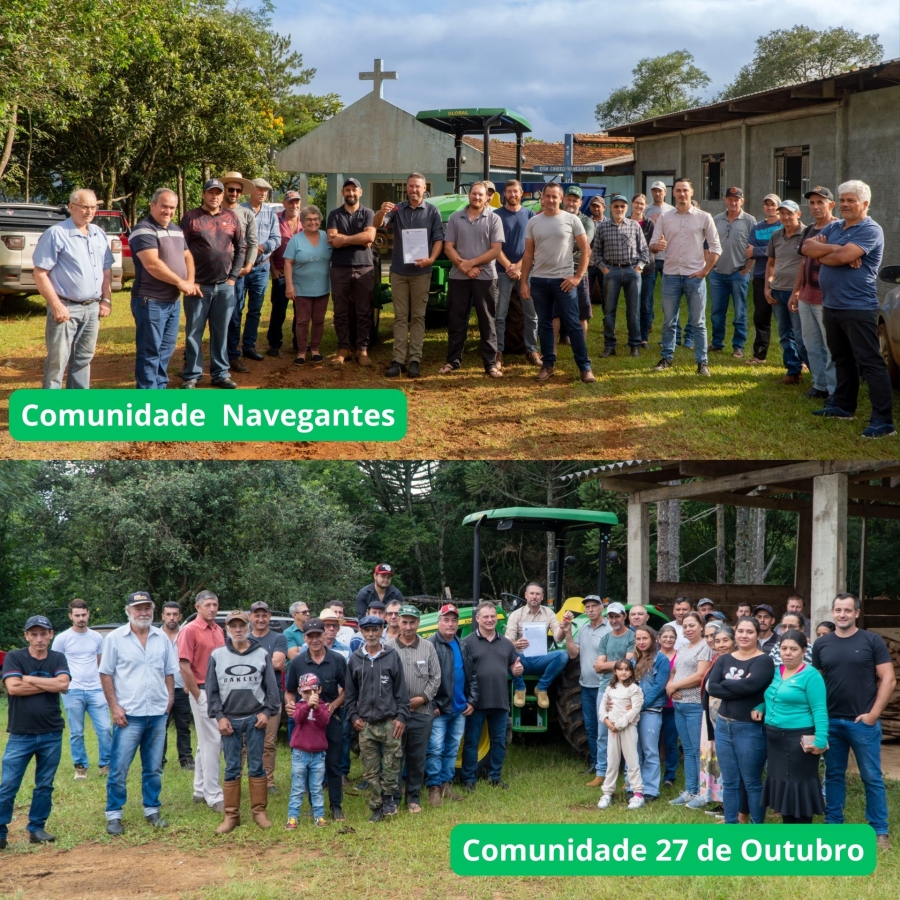 Comunidades do Navegantes e 27 de Outubro recebem novos tratores da Prefeitura
